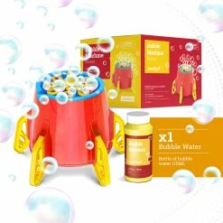 Budget 🛒 JussStuff Rocket Bubble Machine Automatic Bubble Blower For Kids And Toddlers 🎉