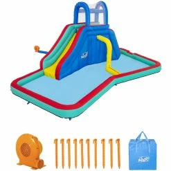 Hot Sale 💯 H2oGo Kids Waterfall Waves Mega Inflatable Water Park, 8 Ft. X 8 In. ✨