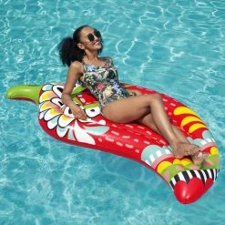 Best deal 🎁 H2OGO! Flirty Fiesta Pepper Pool Float 6 Ft. 5 In. X 39 In. 😀