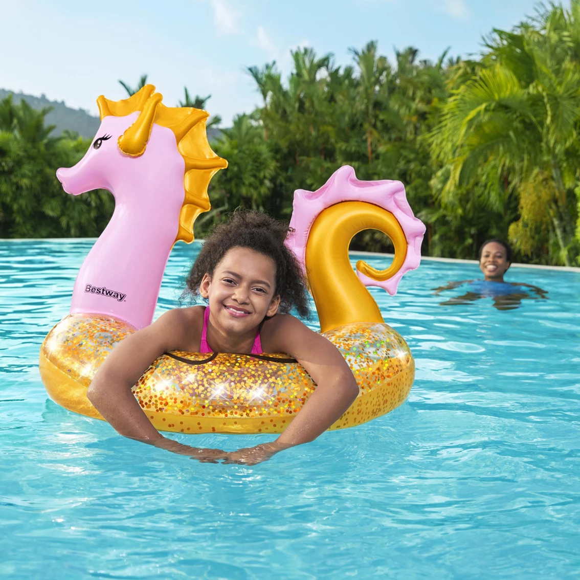 Deals ๐ฅฐ H2OGO 45 In. Glitter Seahorse Swim Ring Float ๐ - Image 2