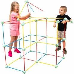 Best reviews of 💯 Funphix Colored Fort Building 86 Pc. Set With Bag, Poles And Glowing Balls 🛒