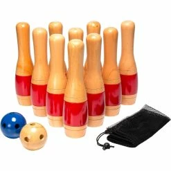 Coupon 👍 Hey! Play! 11 In. Wooden Lawn Bowling Set 🤩