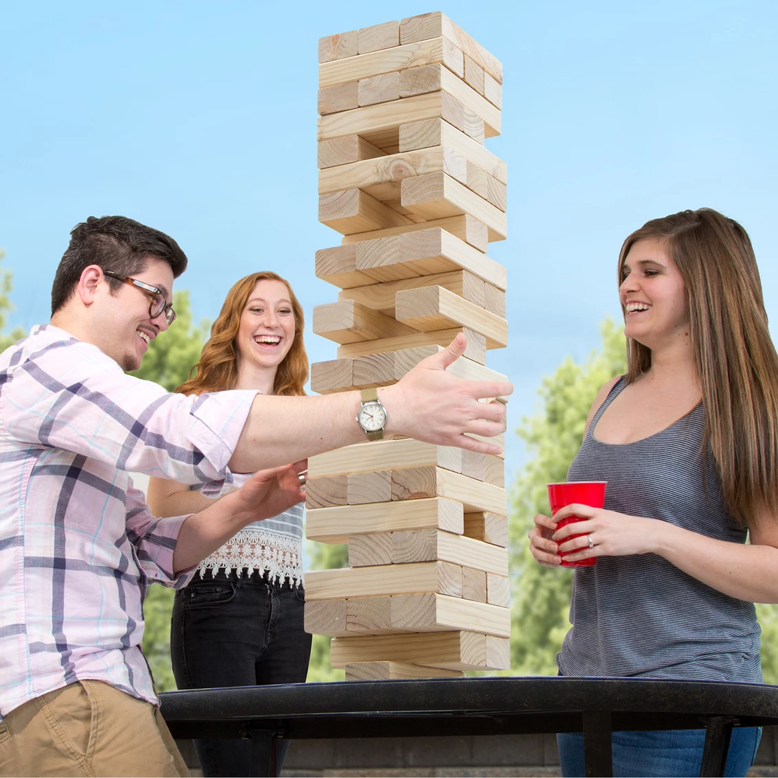 Best Pirce ⌛ Hey! Play! Classic Giant Wooden Blocks Stacking Game 🥰 - Image 5