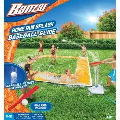 Budget 🛒 Banzai Home Run Splash ⚾ Baseball Racing Slide And Bat ⌛