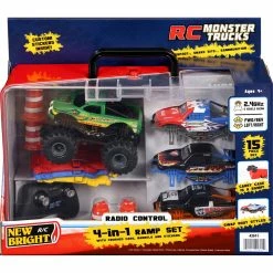 Budget 👍 New Bright 1:43 Radio Control Monster Truck 4 In 1 Ramp Set ✔️